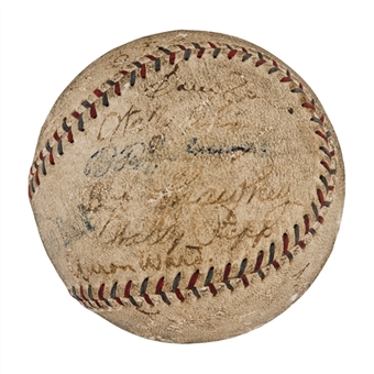 1923 New York Yankees World Champions Team Signed Baseball (27 Signatures) - Including Ruth, Huggins, Pennock and Hoyt (PSA/DNA)